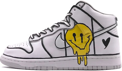 【定制球鞋】 Nike Dunk High SP "Pure Platinum" 高幫二次元融化愛心笑臉情侶款定制時尚 高幫 板鞋 男女同款 白黃 Buy 【定制球鞋】 Nike Dunk High SP "Pure Platinum" 高幫二次元融化愛心笑臉情侶款定制時尚 高幫 板鞋 男女同款 白黃