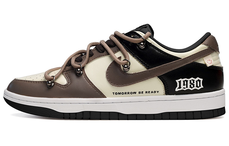 Buy [Sepatu Custom] Nike Dunk Low 1980 'Hitam Coklat Deconstructed' DJ6188-002(TeamE-男款1980皮贴黑棕)