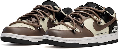 나이키 덩크 로우 80 '블랙 브라운 디컨스트럭티드' (커스텀) DJ6188-002(TeamE-男款1980皮贴黑棕) Lookbook 나이키 덩크 로우 80 '블랙 브라운 디컨스트럭티드' (커스텀) DJ6188-002(TeamE-男款1980皮贴黑棕)