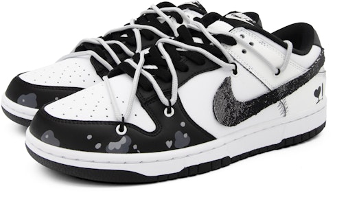 【訂製球鞋】Nike Dunk Low 50度黑 簡約 塗鴉 解構 潮流百搭 低筒 板鞋 GS 黑色 Lookbook 【訂製球鞋】Nike Dunk Low 50度黑 簡約 塗鴉 解構 潮流百搭 低筒 板鞋 GS 黑色