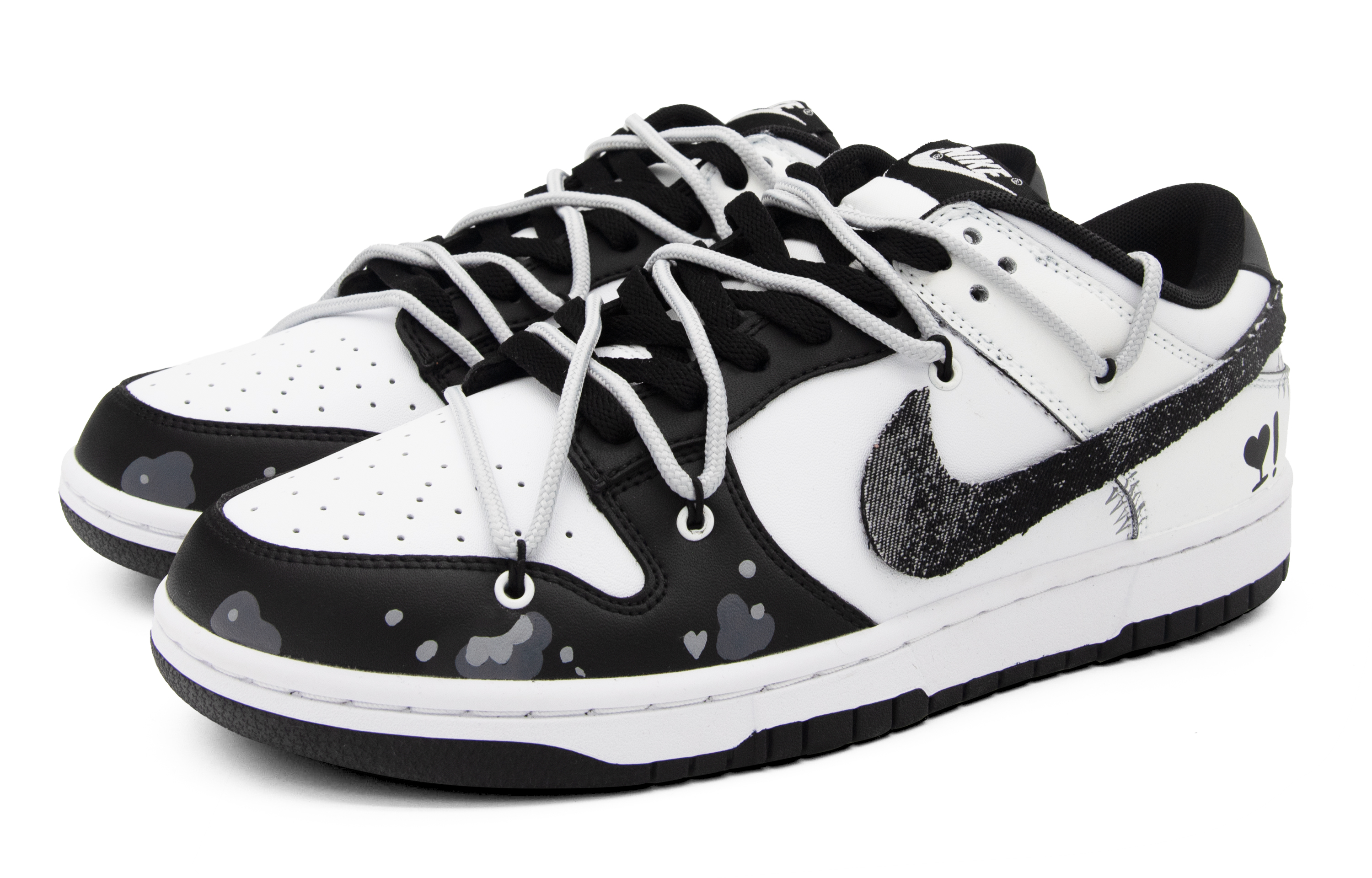 Lookbook [Sepatu Kustom] Nike Dunk Low '50 Warna Hitam Grafiti' DD1391-100(Team63-50度黑)