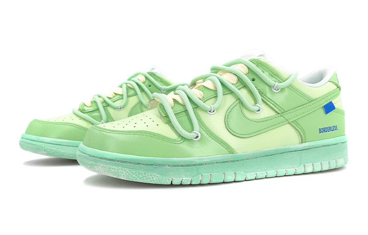 Lookbook 나이키 덩크 로우 '520 그린 디스트레스' (커스텀) DH9765-100(TeamK-女款蓝色皮牌)