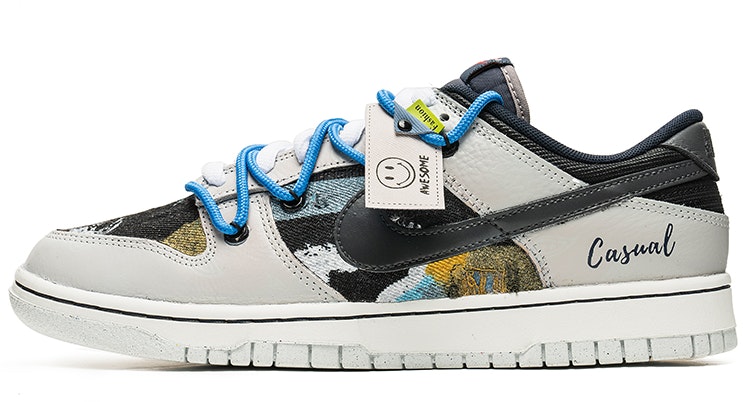 custom-shoes-nike-dunk-low-abstract-art-grey-blue