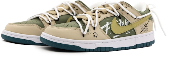 나이키 덩크 로우 '추상 그라피티 황록' (커스텀) FD9911-101(Team51-女款涂鸦-抽象派) Lookbook 나이키 덩크 로우 '추상 그라피티 황록' (커스텀) FD9911-101(Team51-女款涂鸦-抽象派)