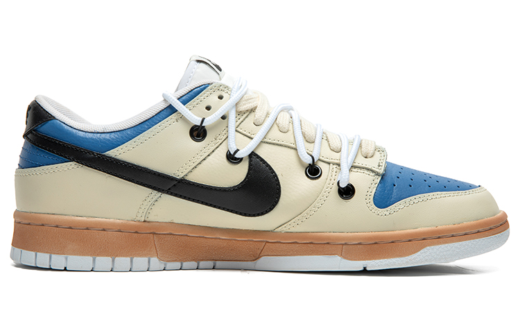 Order [Sepatu Custom] Nike Dunk Low 'Aged Black Swoosh - Krim Biru' DJ6188-101(TeamB-男款街头黑钩F-BOX)