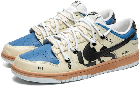 【客製化球鞋】Nike Dunk Low 野鶴製造 復古風 條紋風 街頭潮流 做舊黑勾 特殊禮盒版 耐磨 低幫 板鞋 男款 米藍 Lookbook 【客製化球鞋】Nike Dunk Low 野鶴製造 復古風 條紋風 街頭潮流 做舊黑勾 特殊禮盒版 耐磨 低幫 板鞋 男款 米藍