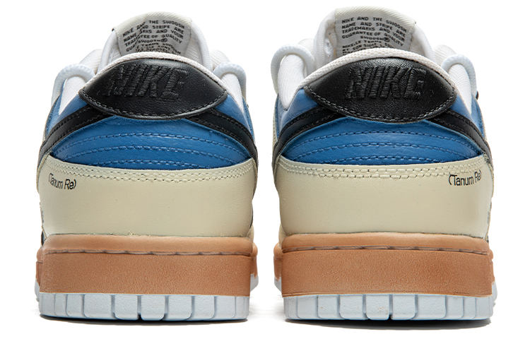 Shop [Sepatu Custom] Nike Dunk Low 'Aged Black Swoosh - Krim Biru' DJ6188-101(TeamB-男款街头黑钩F-BOX)