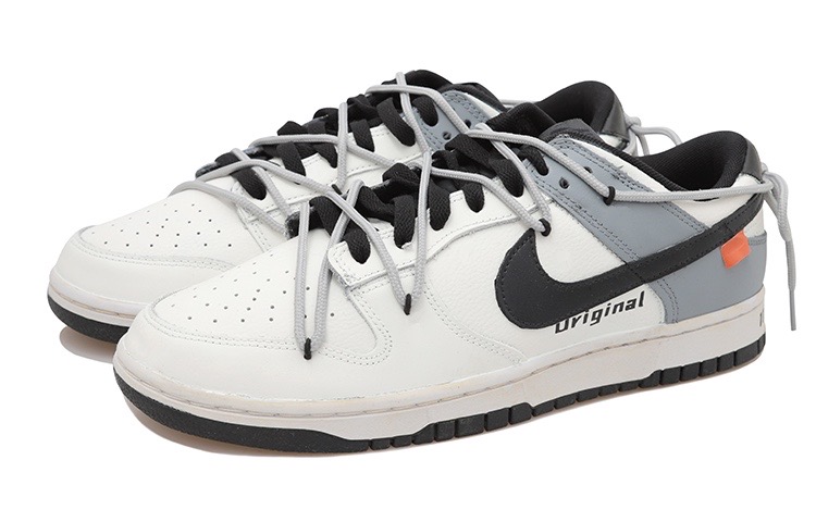 Lookbook [Sepatu Custom] Nike Dunk Low 'Krem Vintage Hitam Abu-abu Deconstructed Aged' CW1590-100(Team拾玖-灰黄做旧女S-BOX)