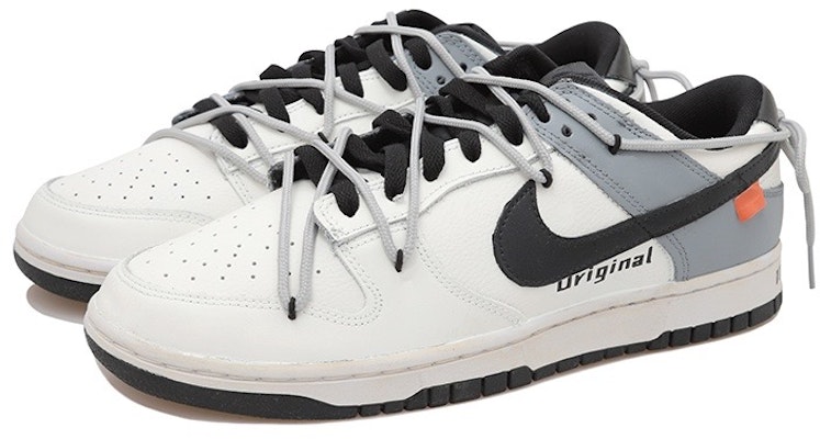 【客製化球鞋】Nike Dunk Low 粗糙質感 OW風格 解構風潮 復古潮流 低筒 滑板鞋 GS 米黃黑灰 Lookbook 【客製化球鞋】Nike Dunk Low 粗糙質感 OW風格 解構風潮 復古潮流 低筒 滑板鞋 GS 米黃黑灰