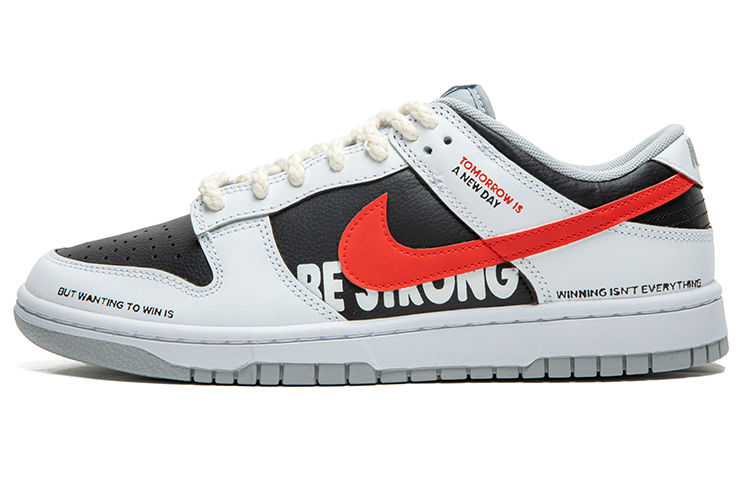 Buy [Kasukan Tersuai] Nike Dunk Low 'Jalur Merah Berpudar' DJ6188-003(TeamB-男款红钩灰白F-BOX)