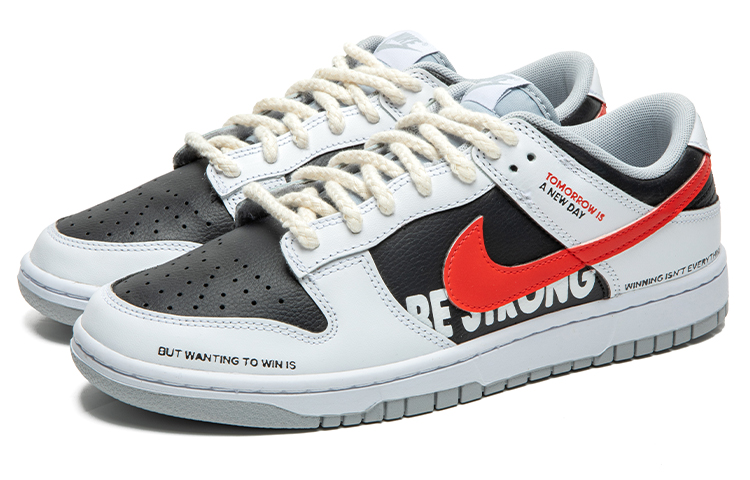 Lookbook [Kasukan Tersuai] Nike Dunk Low 'Jalur Merah Berpudar' DJ6188-003(TeamB-男款红钩灰白F-BOX)