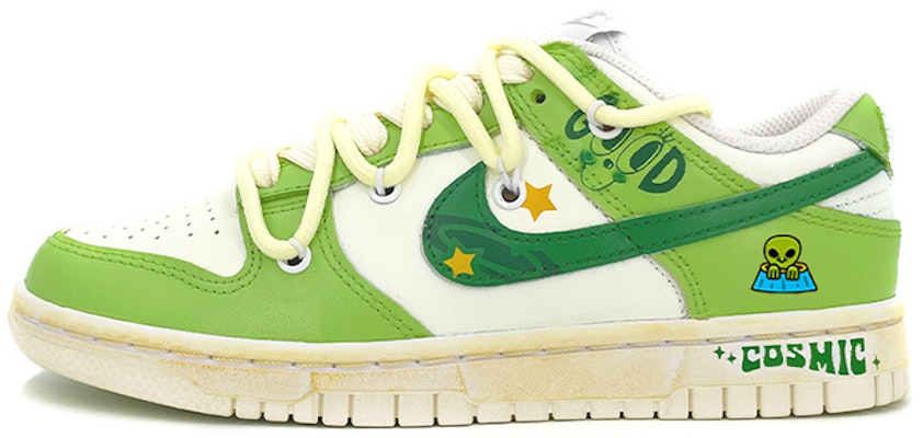 【定制球鞋】【預售】 Nike Dunk Low 520 Vibe风做舊 外星人 英文 星星宇宙 卡通 低幫 板鞋 GS 綠色 Buy 【定制球鞋】【預售】 Nike Dunk Low 520 Vibe风做舊 外星人 英文 星星宇宙 卡通 低幫 板鞋 GS 綠色