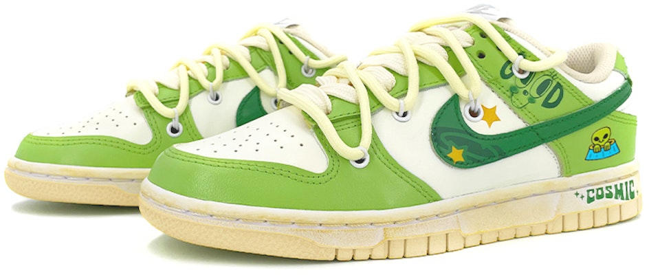 【訂製球鞋】【預售】 Nike Dunk Low 520 vibe 做舊風 外星人 星星宇宙 卡通 低幫 板鞋 男款 綠 Lookbook 【訂製球鞋】【預售】 Nike Dunk Low 520 vibe 做舊風 外星人 星星宇宙 卡通 低幫 板鞋 男款 綠