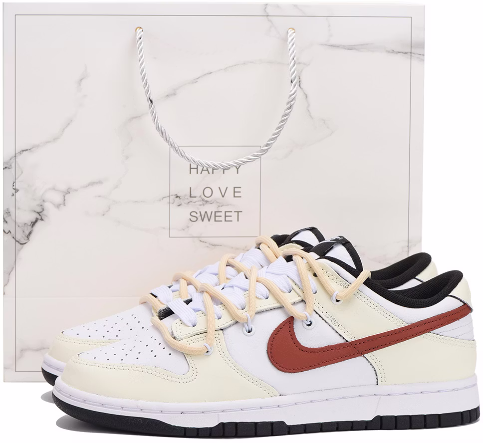 custom-shoes-nike-dunk-low-almond-red