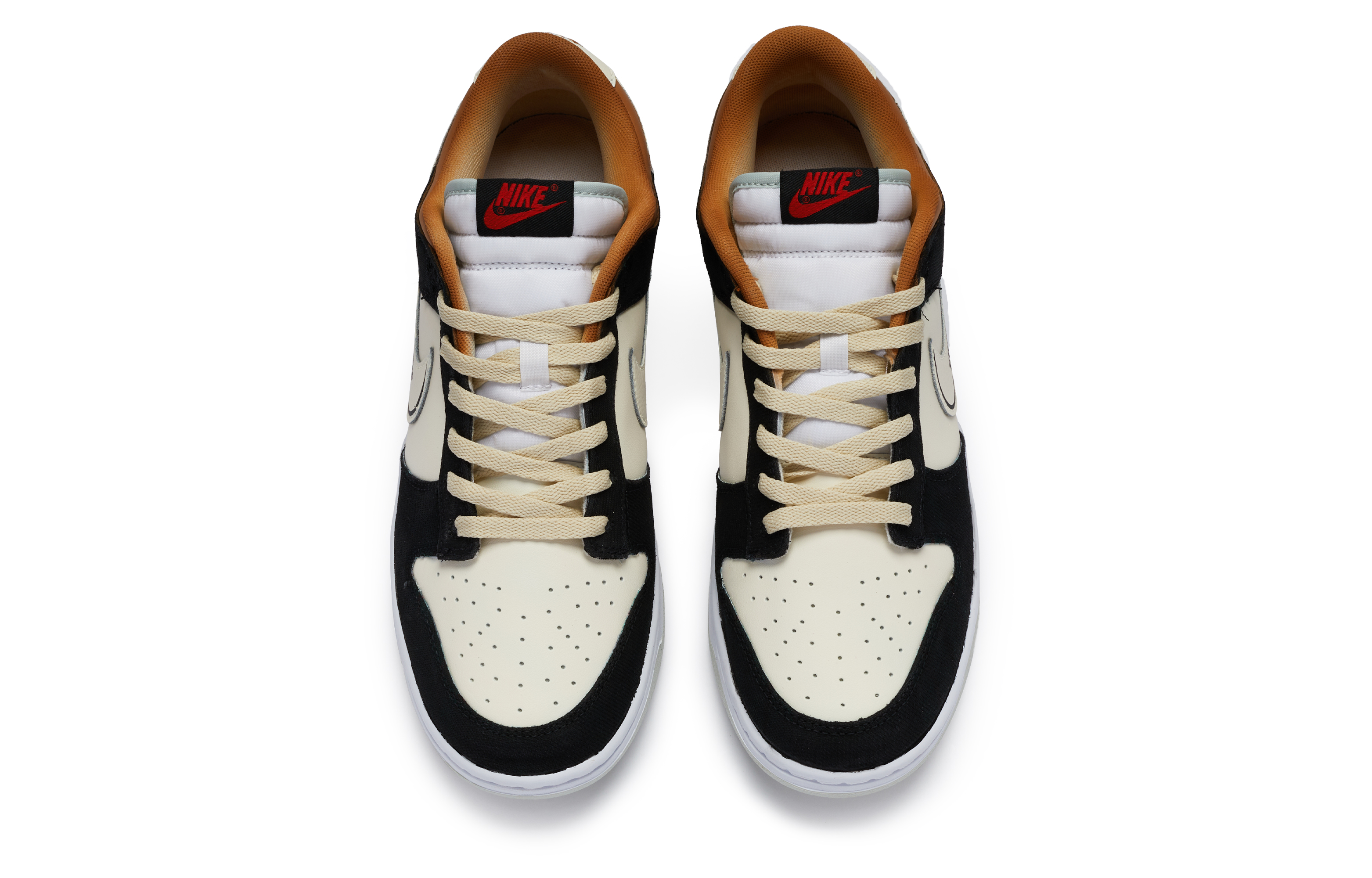 Shop [定制鞋] 耐克Dunk Low '美式焦糖 简约街头 手绘' DV0827-100(Team80-男款美式焦糖米黑棕)