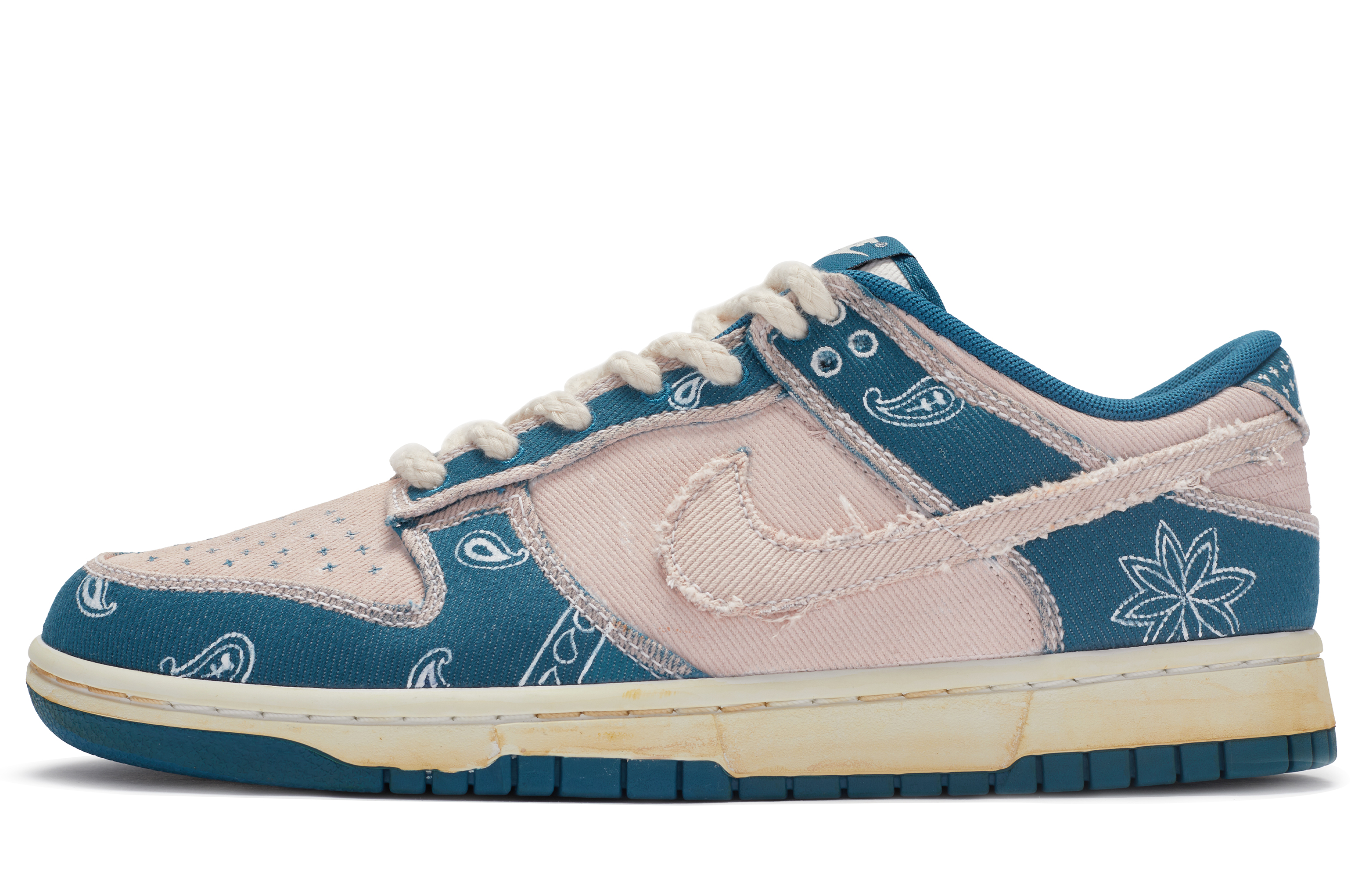 Buy [Kasut Custom] Nike Dunk Low 'Retro Amerika Pink Biru' DV0834-101(TeamR-男款迷情腰果花)