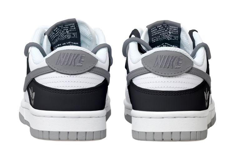 Shop 【定制球鞋】 Nike Dunk Low 復古 天使 解構鞋帶 低幫 板鞋 GS 黑灰色