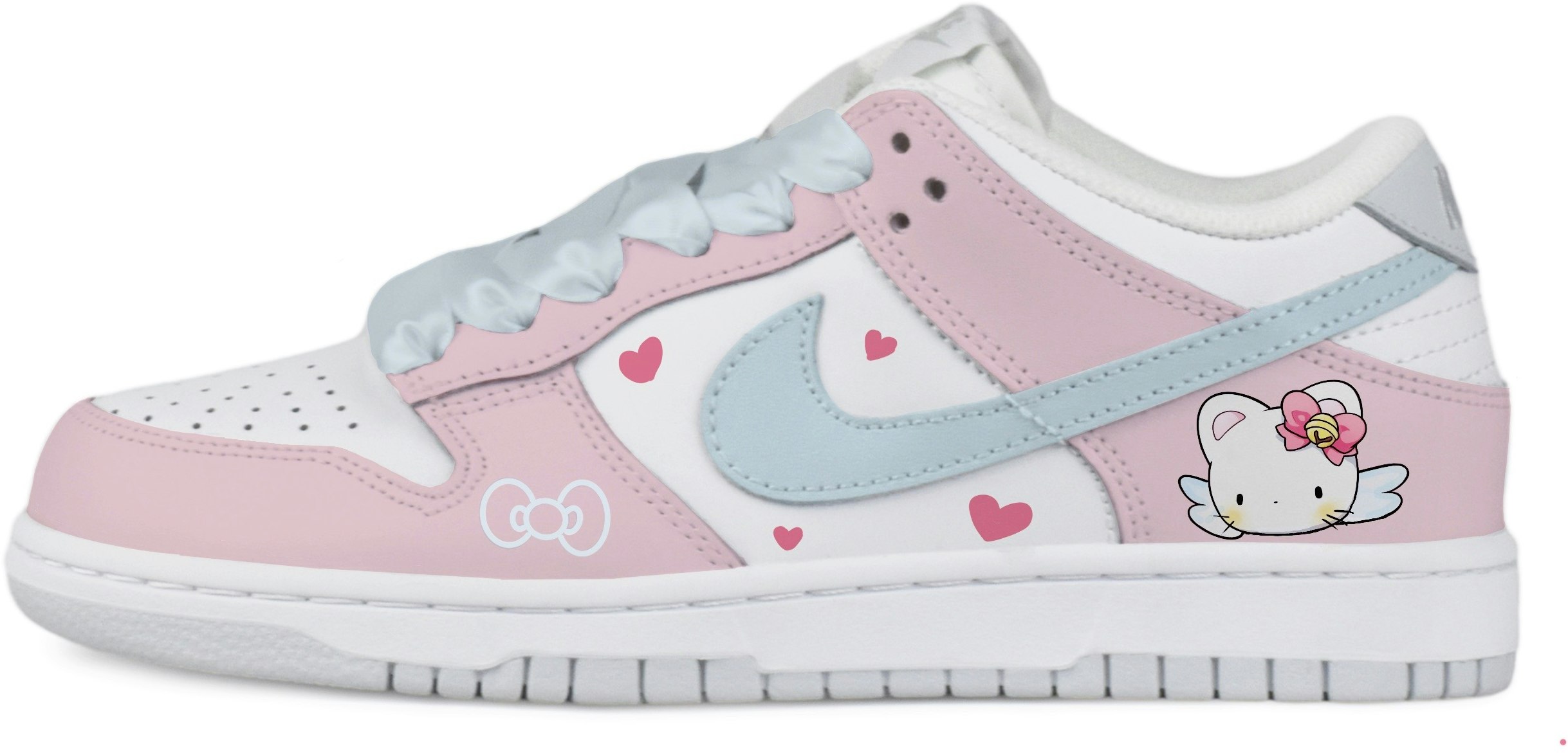 custom-shoes-nike-dunk-low-angel-katie-silk-laces-white-blue-pink
