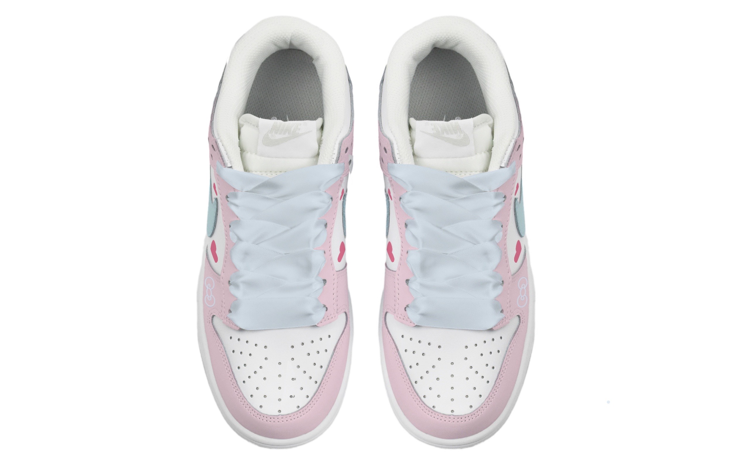 Shop 【カスタムシューズ】ナイキ ダンク ロー 'エンジェルケイティ シルクシューレース 白 青 ピンク' DH9765-102(TeamD-GS款天使凯蒂)