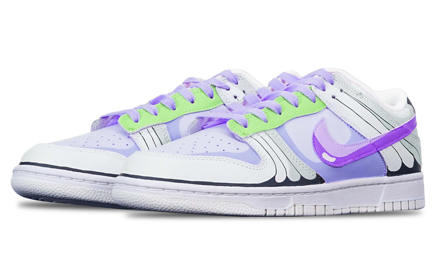Lookbook Zapatillas Nike Dunk Low 'Anime Butterfree Azul-Morado-Verde-Gris' DH9765-100(TeamT-巴大蝶蓝紫绿灰S-BOX)