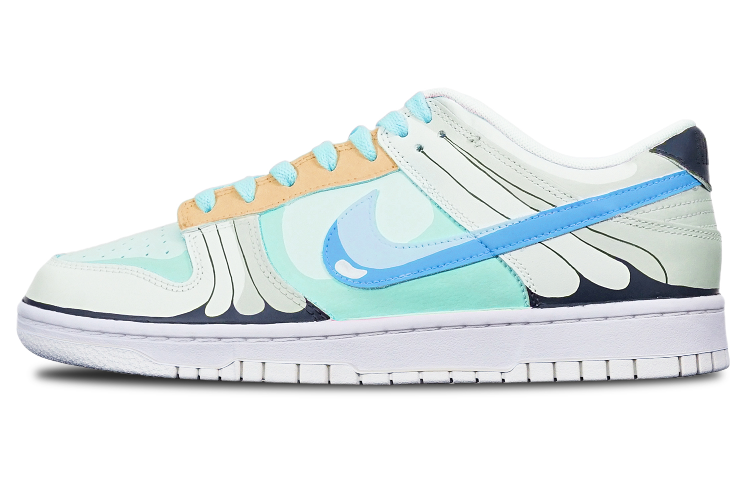 Buy [定制鞋款] Nike Dunk Low '动漫浅绿蓝' DH9765-100(TeamT-巴大蝶蓝橙灰女S-BOX)