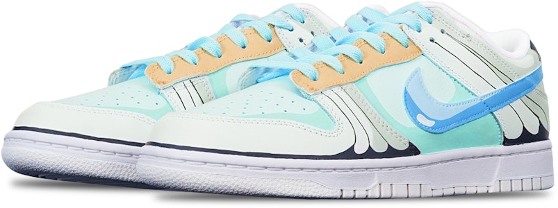 【定制球鞋】 Nike Dunk Low 動漫主題 復古休閒 低幫 板鞋 GS 米綠藍 限量特殊鞋盒 Lookbook 【定制球鞋】 Nike Dunk Low 動漫主題 復古休閒 低幫 板鞋 GS 米綠藍 限量特殊鞋盒