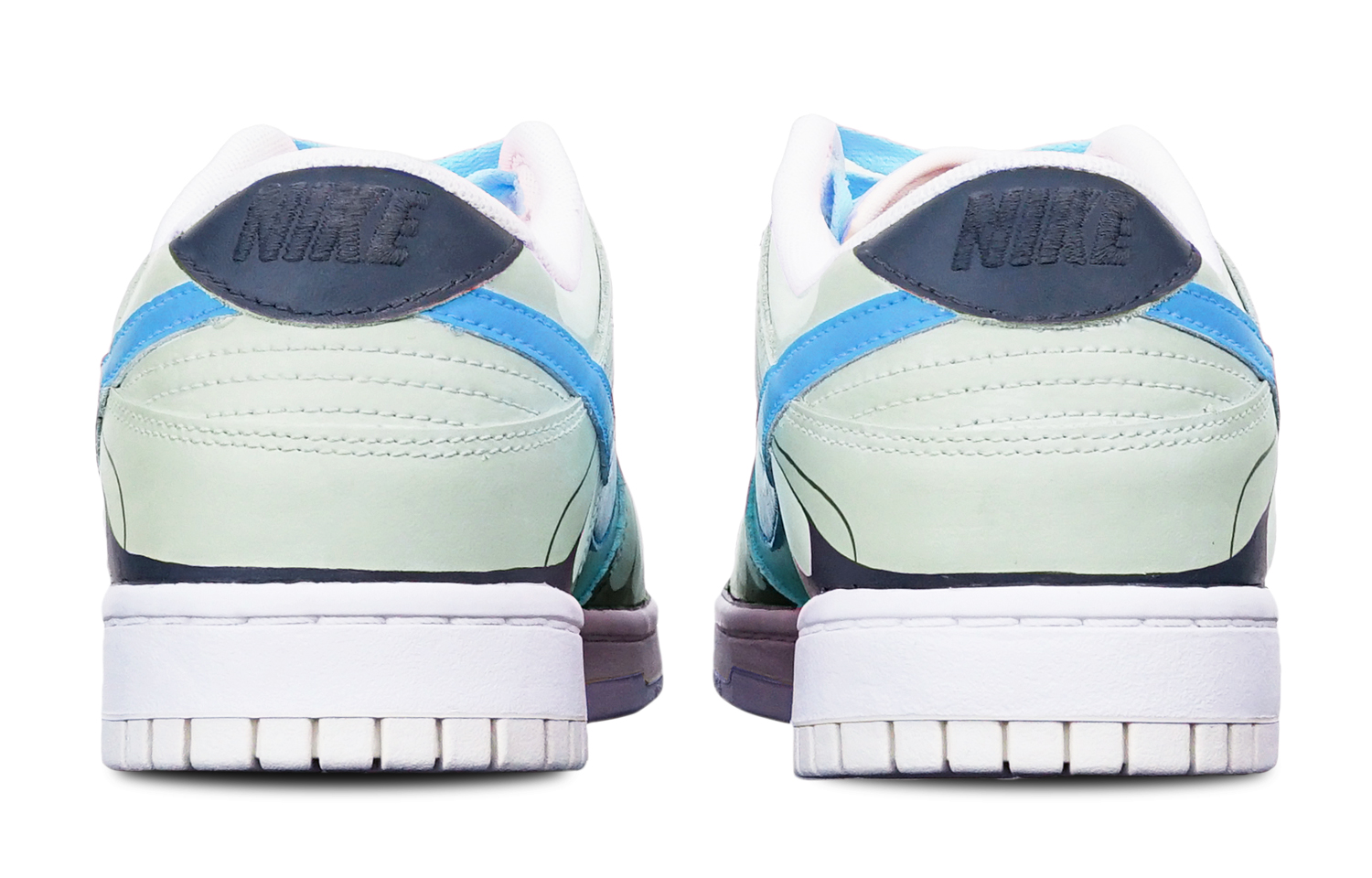 Shop [定制鞋款] Nike Dunk Low '动漫浅绿蓝' DH9765-100(TeamT-巴大蝶蓝橙灰女S-BOX)