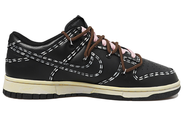 Order 【訂製球鞋】 Nike Dunk Low 二次元倒鉤 做舊Vibe風 雙x 復古 解構風 低幫 板鞋 男款 黑白粉