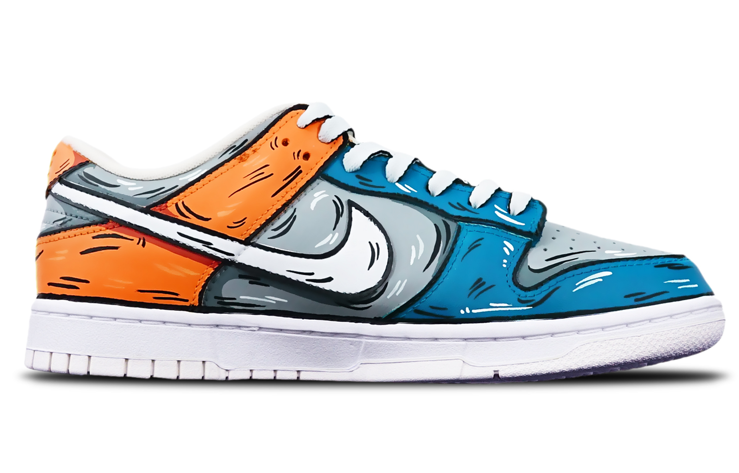 Order カスタム ダンク "アニシャミ" (Kasutamu Danku "Anishami") DH9765-100(TeamT-鲨鱼灰蓝橙女S-BOX)