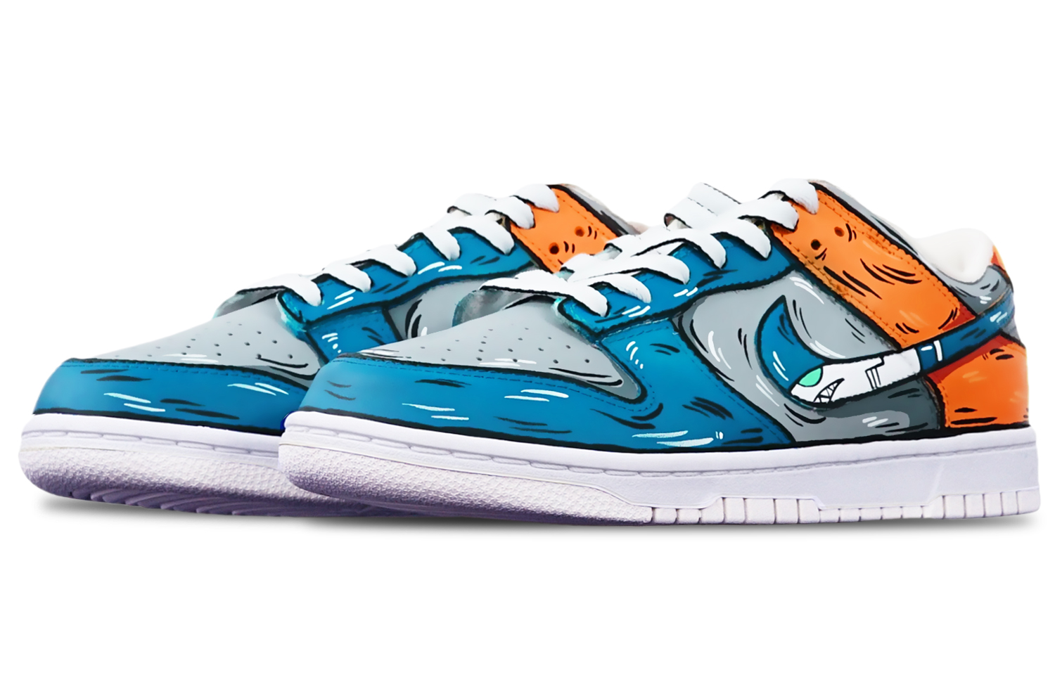 Lookbook カスタム ダンク "アニシャミ" (Kasutamu Danku "Anishami") DH9765-100(TeamT-鲨鱼灰蓝橙女S-BOX)