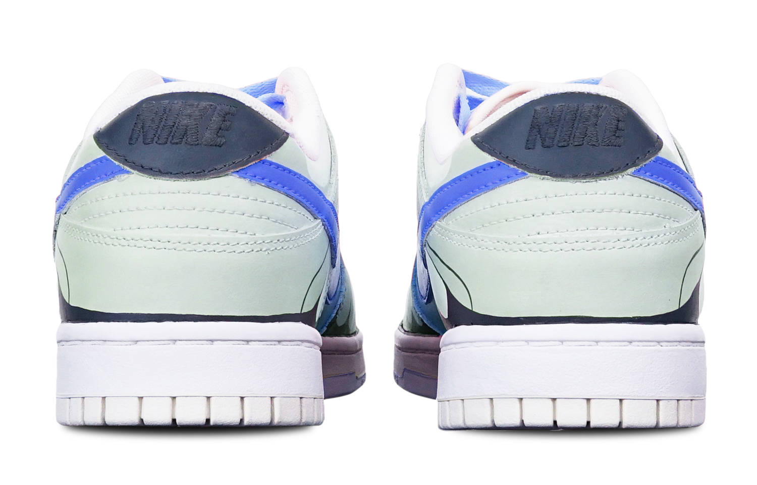 Shop 【定制球鞋】 Nike Dunk Low 動漫主題 巴大蝶 限量特殊鞋盒 復古休閒 低幫 板鞋 GS 藍黃灰