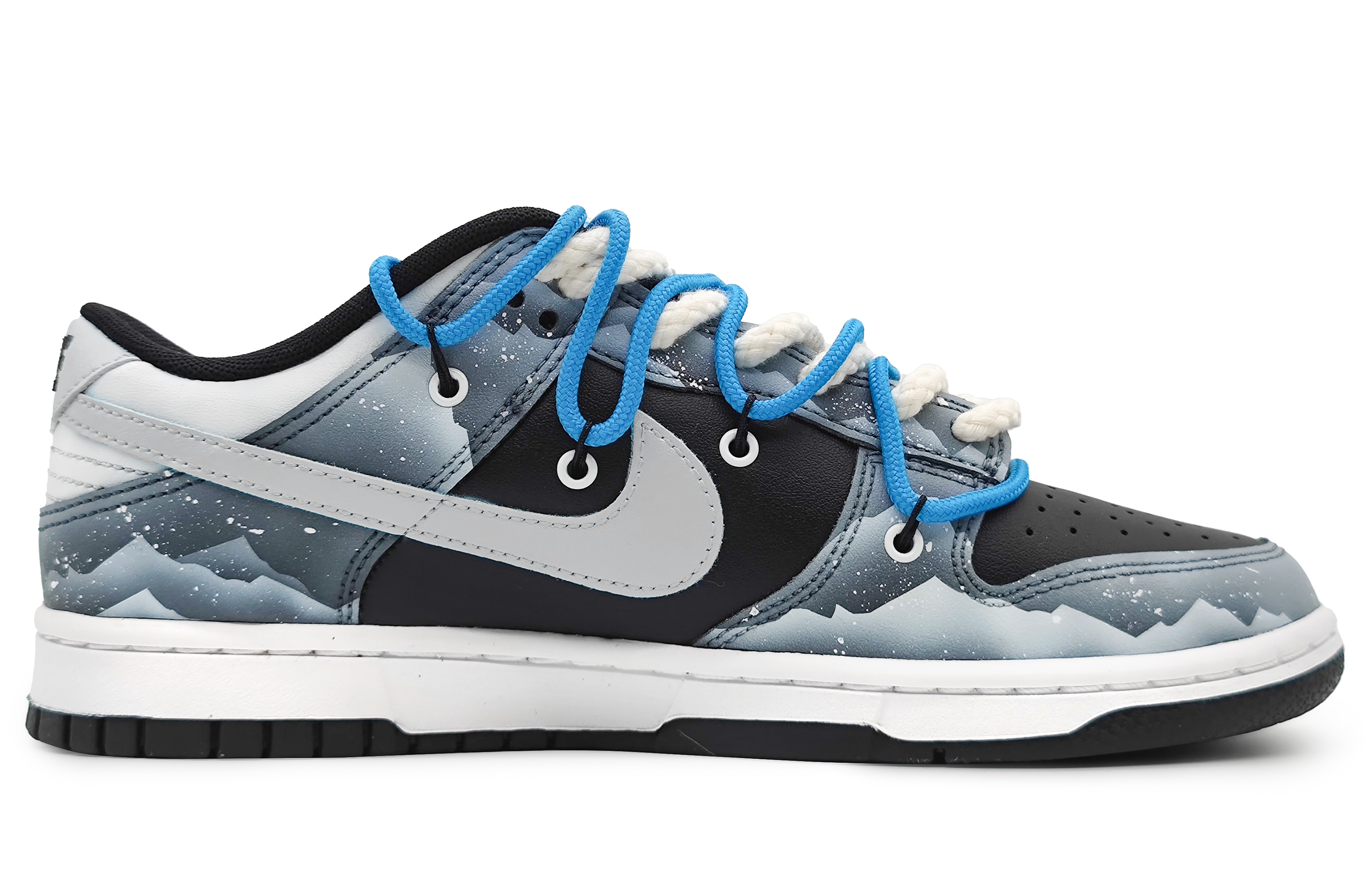 Order 【客製化球鞋】Nike Dunk Low 南極冰川 保護環境 維妙維肖的雪山 解構雙鞋帶 環保主題 低筒 板鞋 男款 黑銀