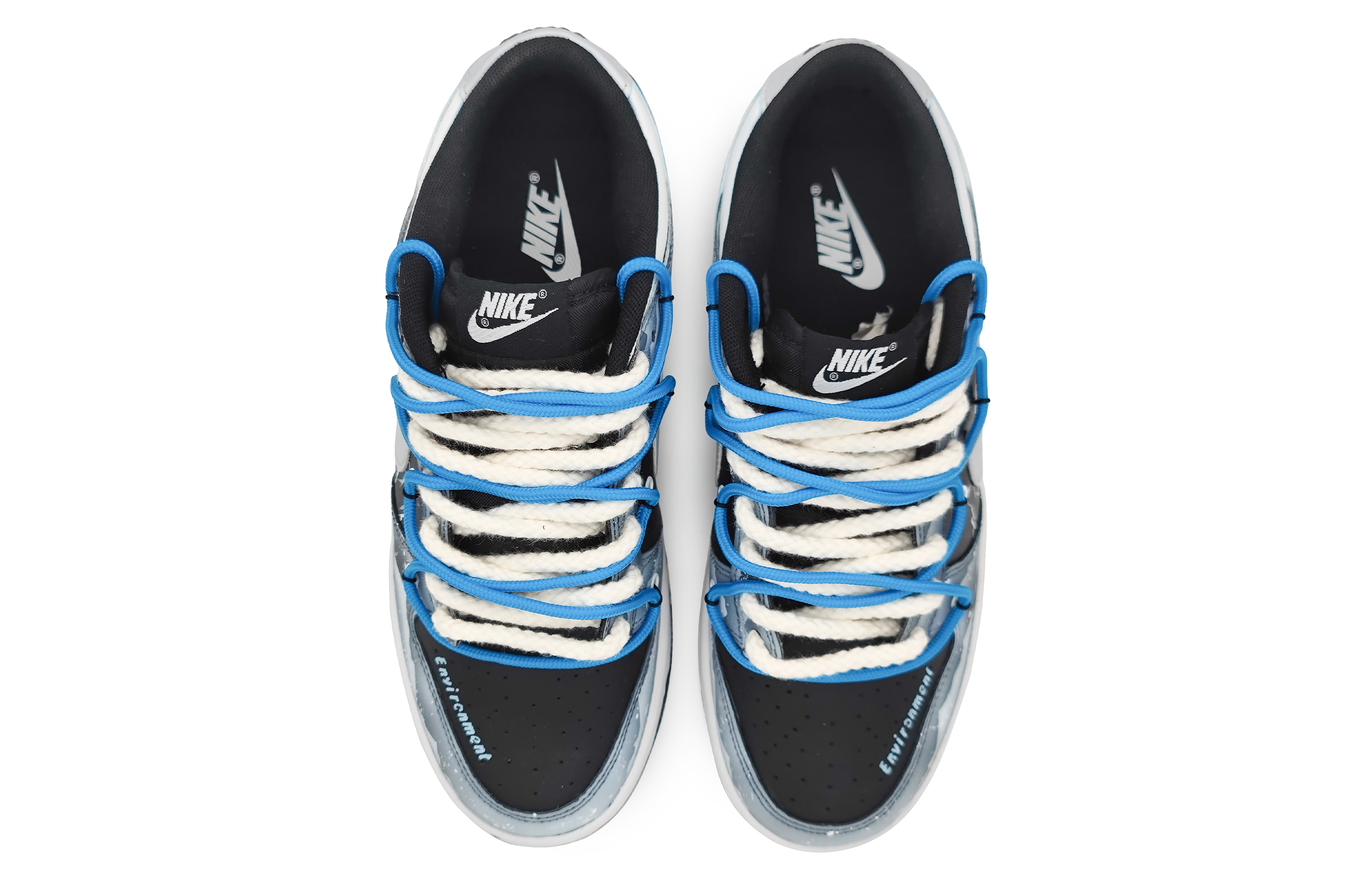 Shop 【客製化球鞋】Nike Dunk Low 南極冰川 保護環境 維妙維肖的雪山 解構雙鞋帶 環保主題 低筒 板鞋 男款 黑銀