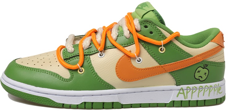 custom-shoes-nike-dunk-low-apple-smiley-deconstructed-white-green