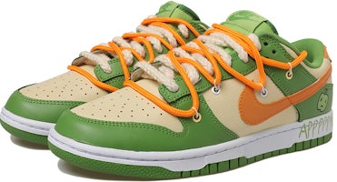 【客製化球鞋】Nike Dunk Low OKHR 蘋果 笑臉 解構風 復古做舊風 惡作劇 低筒 板鞋 男款 白綠 Lookbook 【客製化球鞋】Nike Dunk Low OKHR 蘋果 笑臉 解構風 復古做舊風 惡作劇 低筒 板鞋 男款 白綠