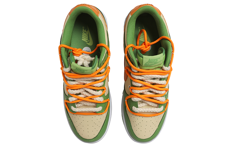 Shop [Kasur Tersuai] Nike Dunk Low 'Apple Smiley Deconstructed Putih-Hijau' DJ6188-300(Team拾玖--复古苹果男)