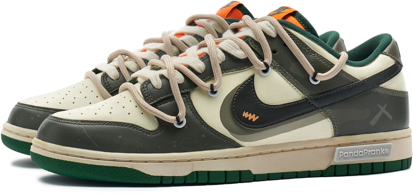 【訂製球鞋】Nike Dunk Low 熊貓惡作劇 叢林穿越 荒野礦石 軍綠復古 莫蘭迪 百搭 低筒 板鞋 男款 灰綠 Lookbook 【訂製球鞋】Nike Dunk Low 熊貓惡作劇 叢林穿越 荒野礦石 軍綠復古 莫蘭迪 百搭 低筒 板鞋 男款 灰綠