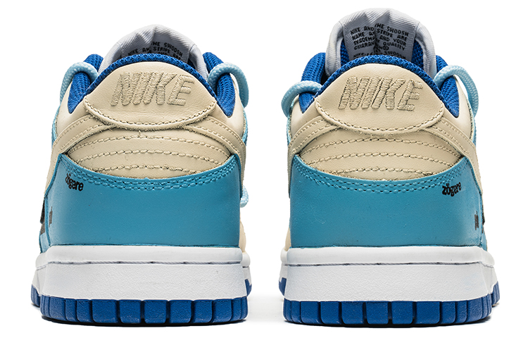 Shop 【客製球鞋】Nike Dunk Low 野鶴製造 藝術抽象主題 做舊復古風 字母 特殊禮盒版 低筒 板鞋 男女同款 米藍