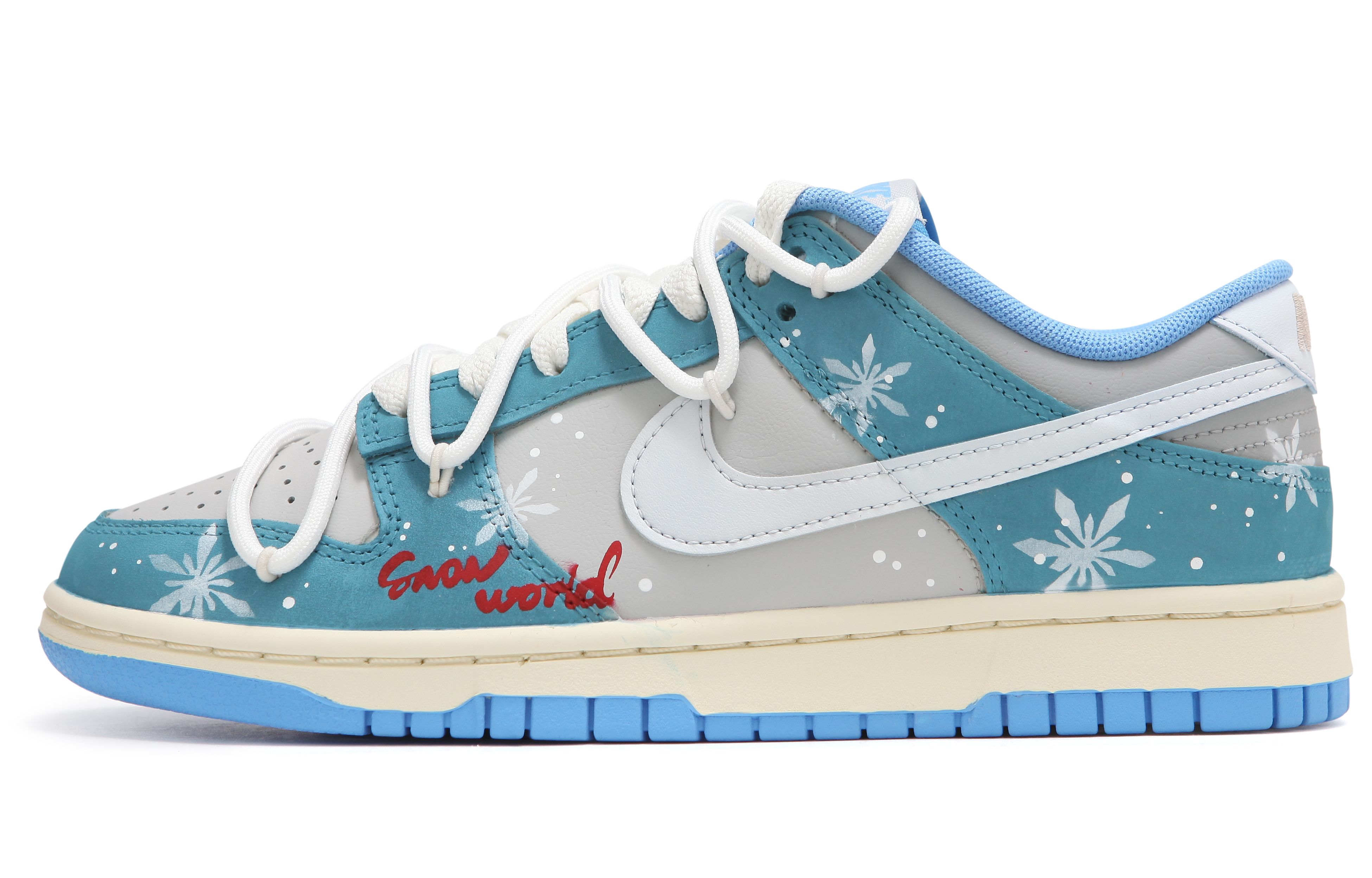 Buy [Kasut Custom] Nike Dunk Low 'Jabatan Atletik - Gelombang Haba Serpihan Salji' FN7488-133(Team24-男女款冰雪S-BOX)
