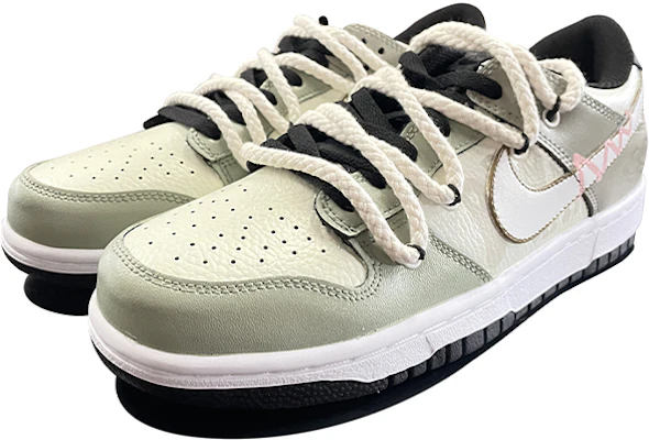 【定制球鞋】 Nike Dunk Low 氛圍感 暗調 跳色 解構風 手繪塗鴉 低幫 板鞋 GS 米棕 Lookbook 【定制球鞋】 Nike Dunk Low 氛圍感 暗調 跳色 解構風 手繪塗鴉 低幫 板鞋 GS 米棕