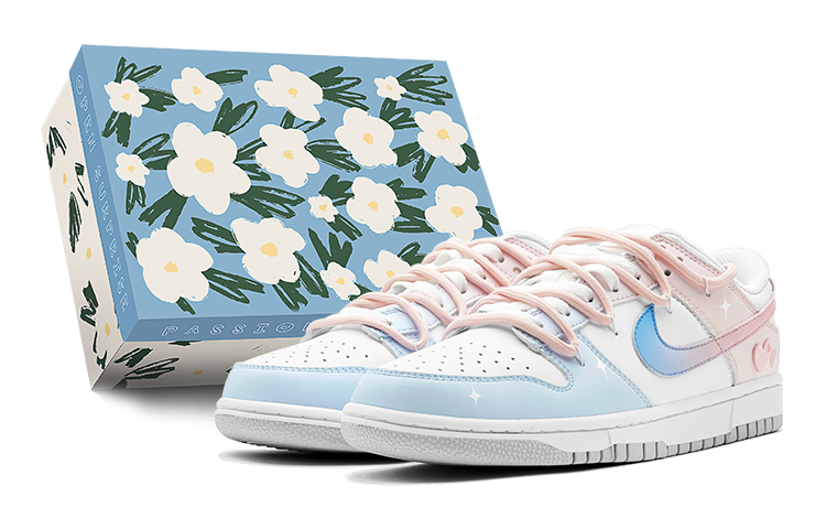 [Custom Shoes] Nike Dunk Low 'Autumn Day Deconstructed Pink Blue Hearts Gradient Spray'