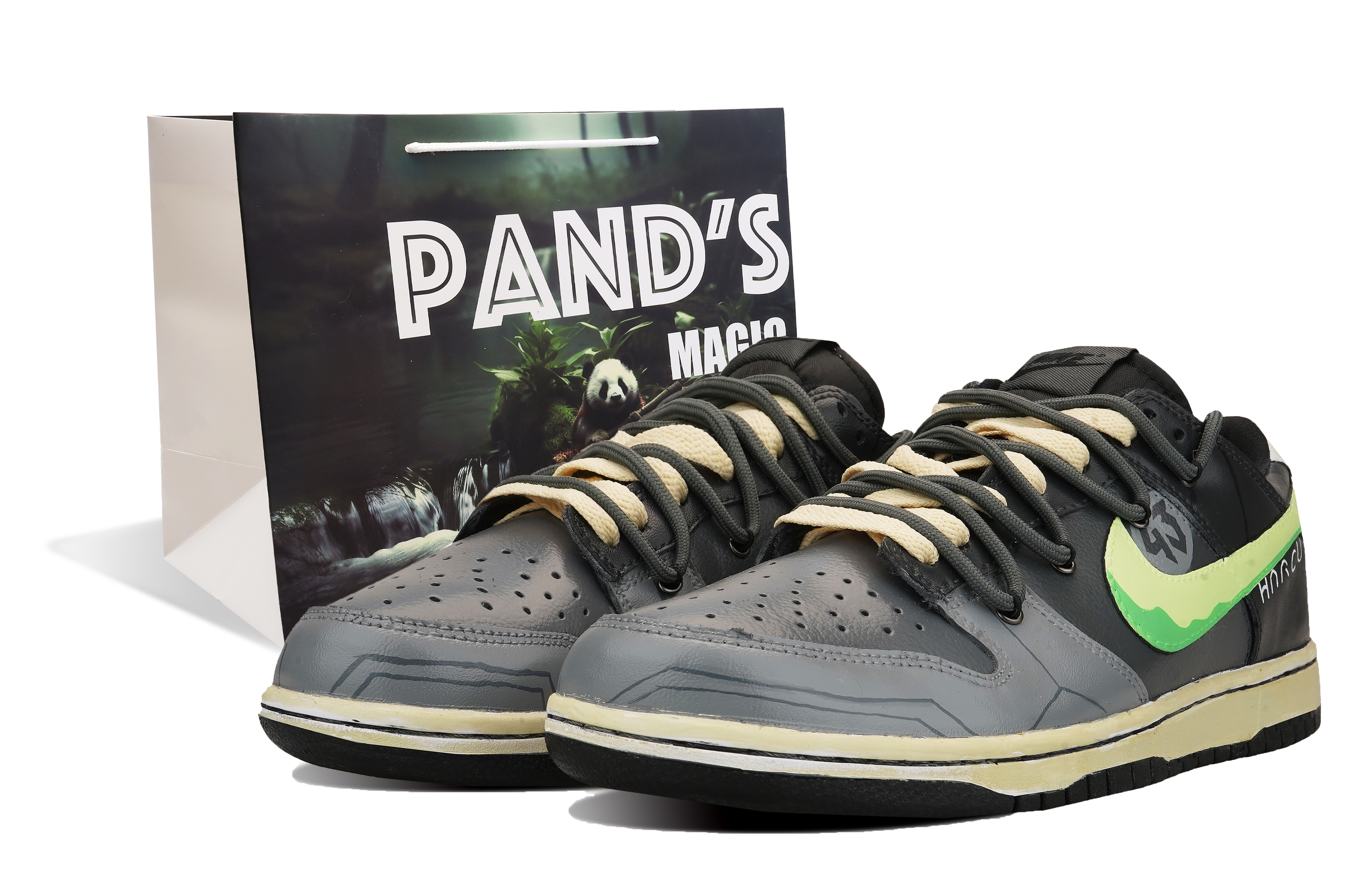 Buy [Sepatu Kustom] Nike Dunk Low 'Autumn Fruit Hitam-Hijau' DV0831-002-445766