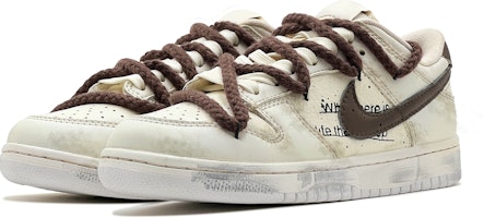 【訂製球鞋】Nike Dunk Low 秋天的時尚配搭 美拉德風 復古舊化 高街塗鴉 限量鞋盒 低筒 滑板鞋 男款 白棕色 Shop 【訂製球鞋】Nike Dunk Low 秋天的時尚配搭 美拉德風 復古舊化 高街塗鴉 限量鞋盒 低筒 滑板鞋 男款 白棕色