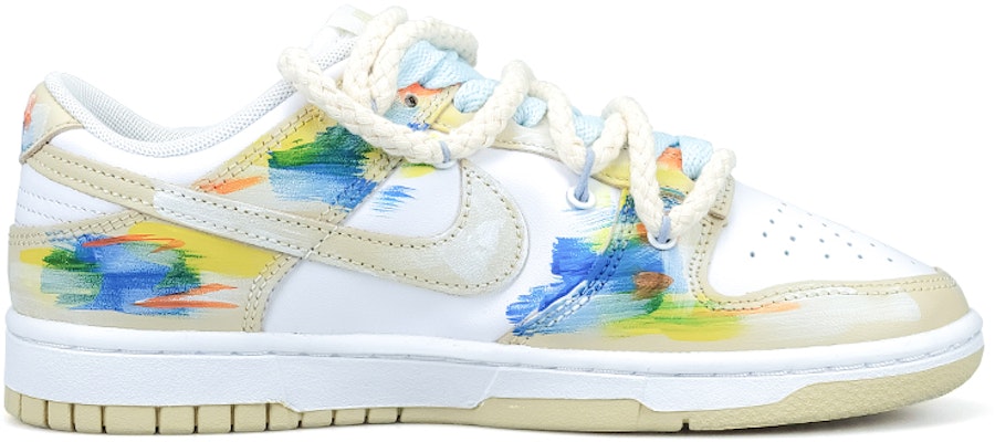 【訂製球鞋】Nike Dunk Low 秋日印象 光影藝術 莫奈風 解構藝術 低筒 板鞋 男款 米白藍 Order 【訂製球鞋】Nike Dunk Low 秋日印象 光影藝術 莫奈風 解構藝術 低筒 板鞋 男款 米白藍