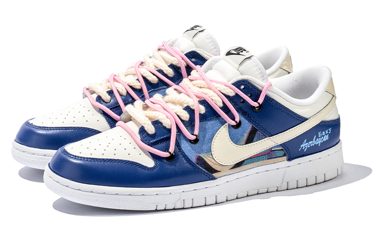 Lookbook [Sepatu Kustom] Nike Dunk Low 'Azerbaijan Deconstructed Biru Tua' DJ6188-101(TeamB-男款阿赛深蓝)