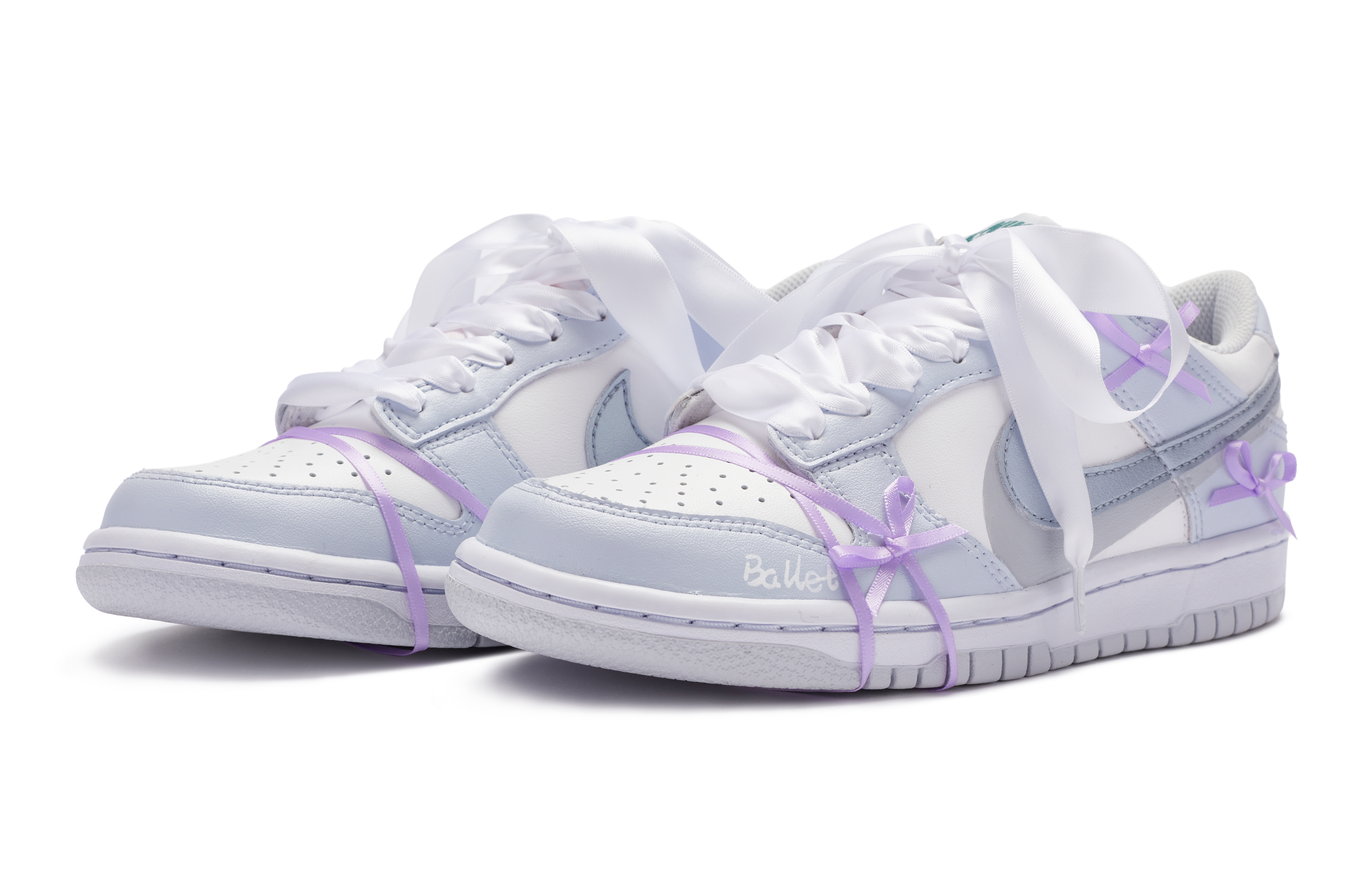 Lookbook [Kasut Custom] Nike Dunk Low 'Fantasi Balet Putih Ungu' FD1232-002(TeamR-女款芭蕾紫)