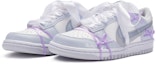 Lookbook 【訂製球鞋】Nike Dunk 低筒 BIGNIU 文藝復興 芭蕾幻想 絲帶鞋帶 手繪噴繪 板鞋 GS 白紫
