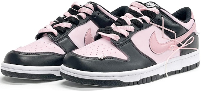 【客製球鞋】 Nike Dunk Low 芭蕾女孩 特殊禮盒 清新乾淨 高級 綁帶 珍珠 低筒 板鞋 GS 粉黑 Lookbook 【客製球鞋】 Nike Dunk Low 芭蕾女孩 特殊禮盒 清新乾淨 高級 綁帶 珍珠 低筒 板鞋 GS 粉黑