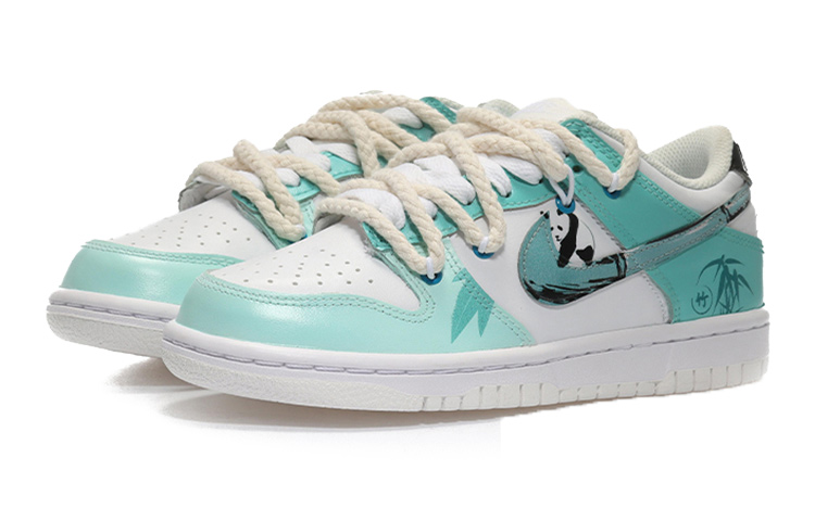 Lookbook [定制鞋] 耐克Dunk低帮‘竹子熊猫’ DH9765-100(Team10-大熊猫青兰色)
