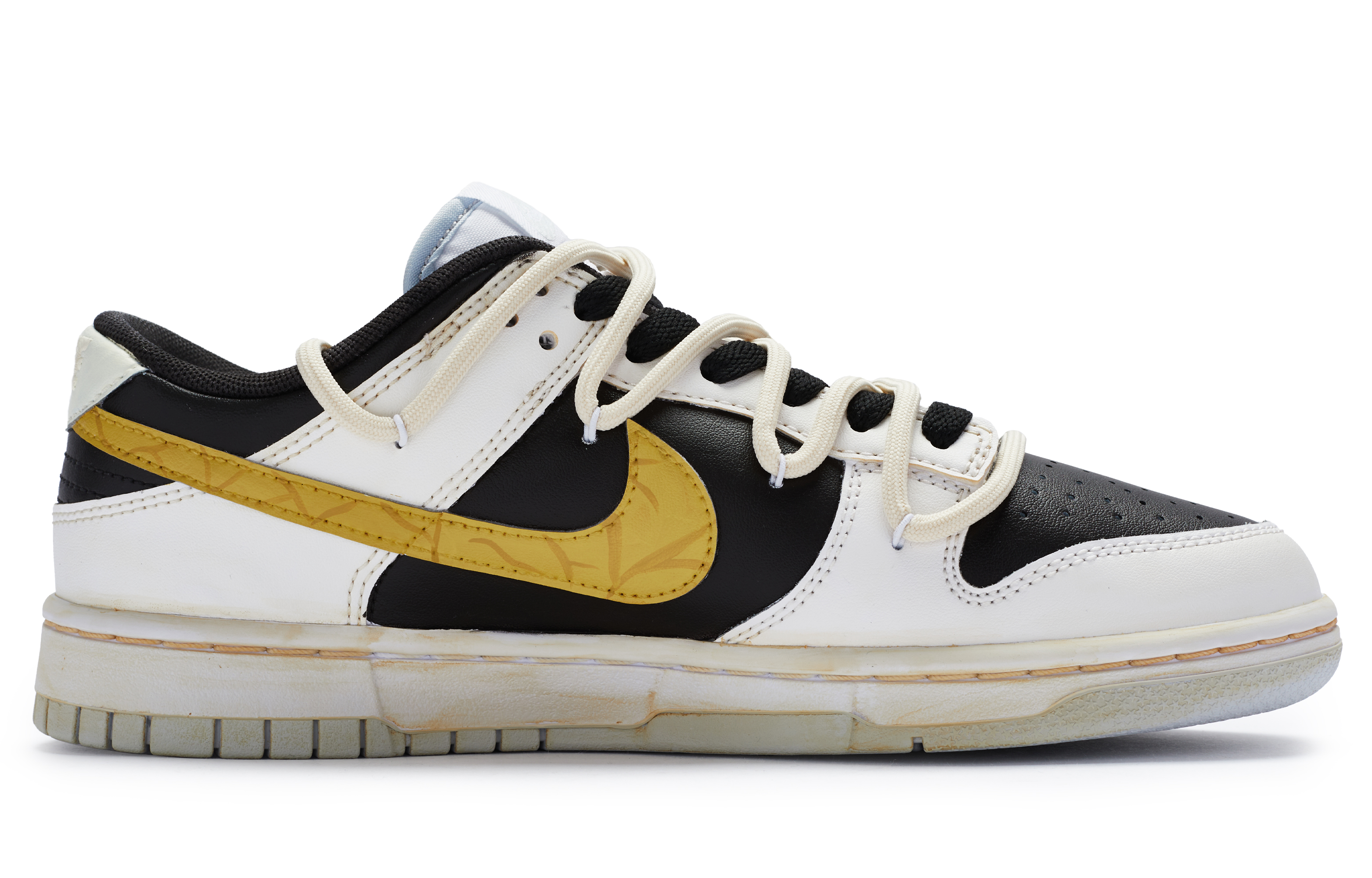 Order 나이키 덩크 로우 '바나나 우유' (커스텀) DV0831-101(Team80-男款香蕉烤奶白黑黄)